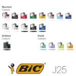 Colores mecheros BIC J25 impresión digital fotográfica
