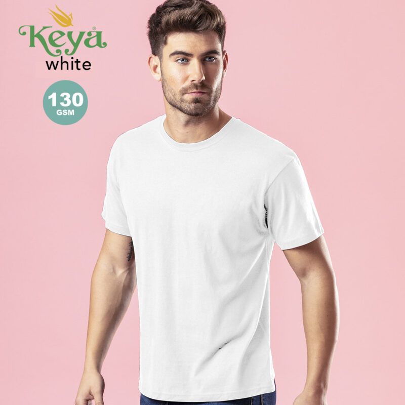 Camisetas publicidad baratas blancas Keya MC130 5854-000-10