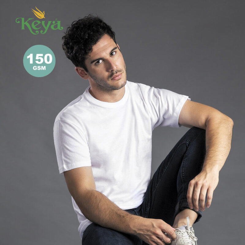 Camisetas blancas personalizadas Keya MC150 5856-000-1