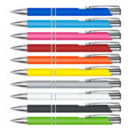 Bolígrafos metálicos soft touch grabados