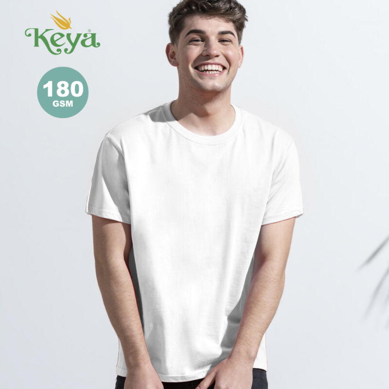 Camiseta Adulto Blanca "keya" MC180-OE KEYA 5860 personalizada Laduda Publicidad 5860-000-1